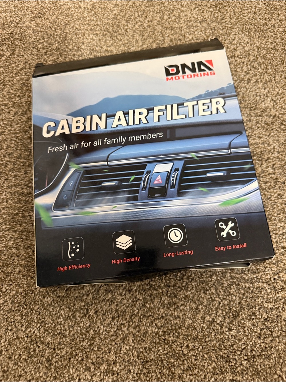 Black Replacement Cabin Air Filter - SKU CAF-003
